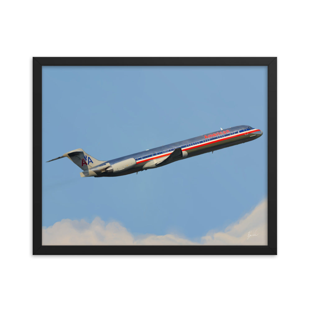 American Airlines MD80 Farewell Framed Poster