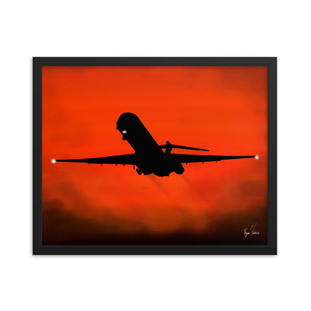 McDonnell Douglas MD80 Sunset Takeoff Framed Print