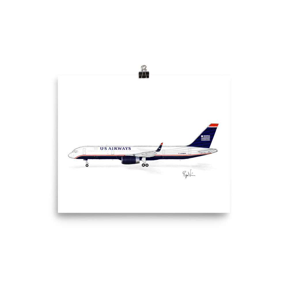 US Airways Boeing 757-200 Side Profile Print