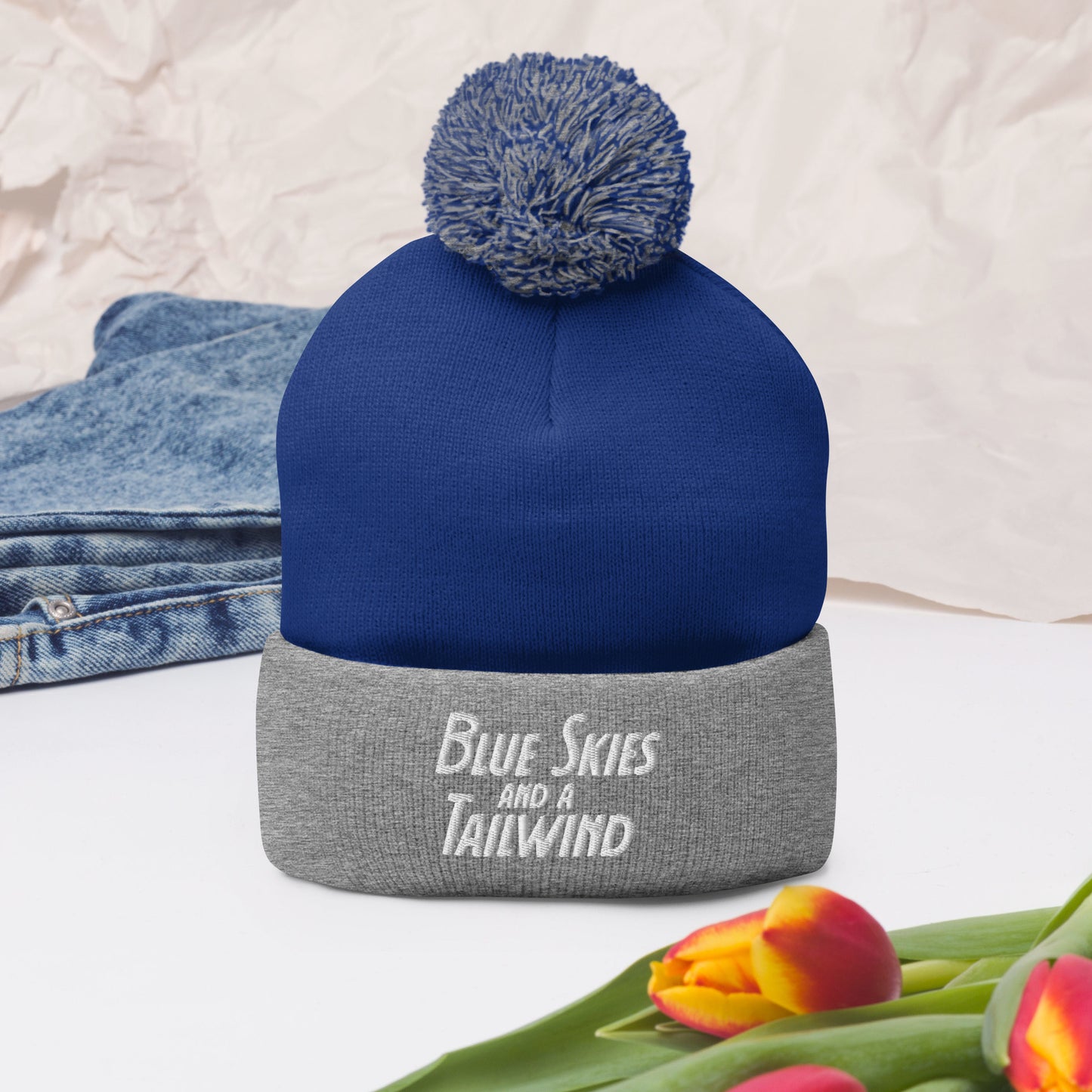 Blue Skies and a Tailwind Pom-Pom Beanie