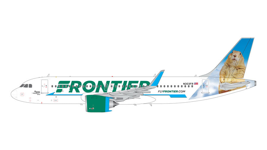 GeminiJets 1/200 Frontier Airlines Airbus A320 Poppy the Prairie Dog