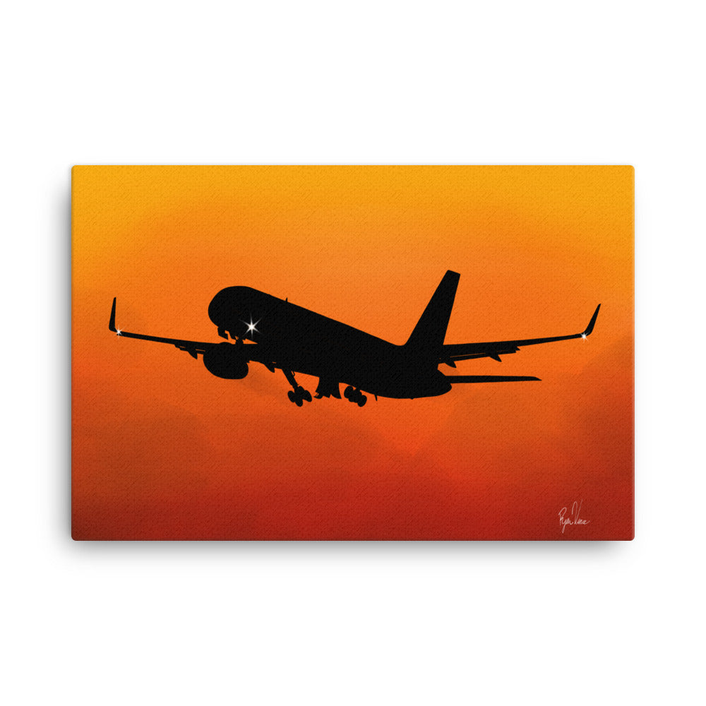 Boeing 757 Sunset Takeoff Canvas Print