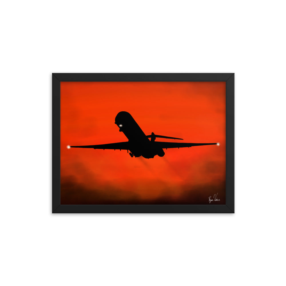 McDonnell Douglas MD80 Sunset Takeoff Framed Print