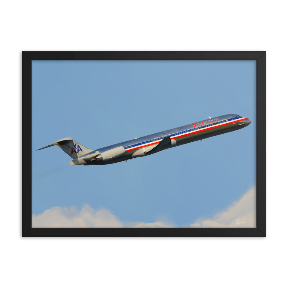 American Airlines MD80 Farewell Framed Poster