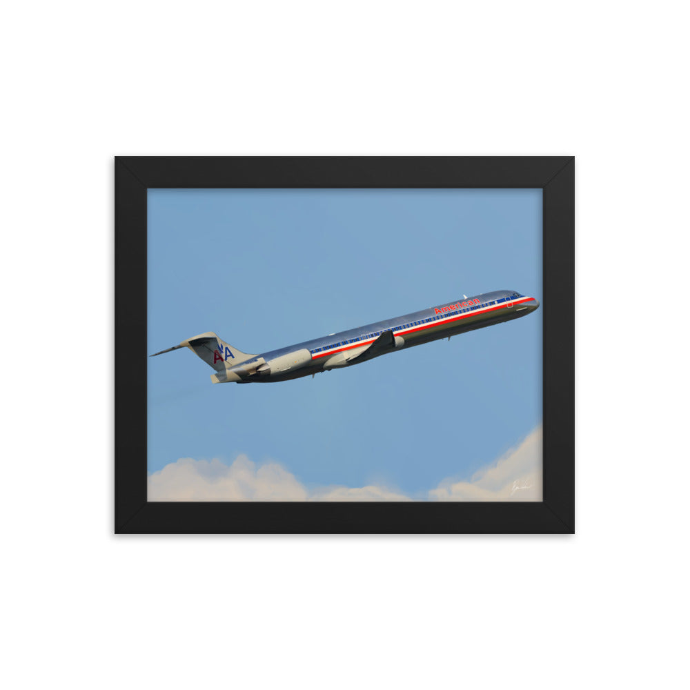 American Airlines MD80 Farewell Framed Poster