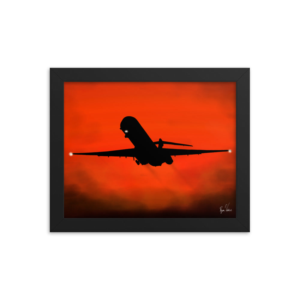 McDonnell Douglas MD80 Sunset Takeoff Framed Print
