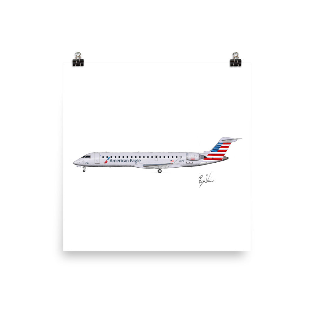 American Eagle (PSA) Bombardier CRJ-700 Side Profile Print