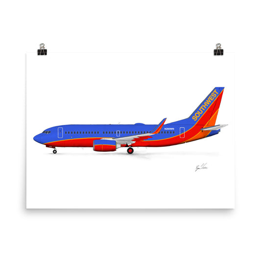 Southwest Airlines Boeing 737-700 Canyon Blue Print